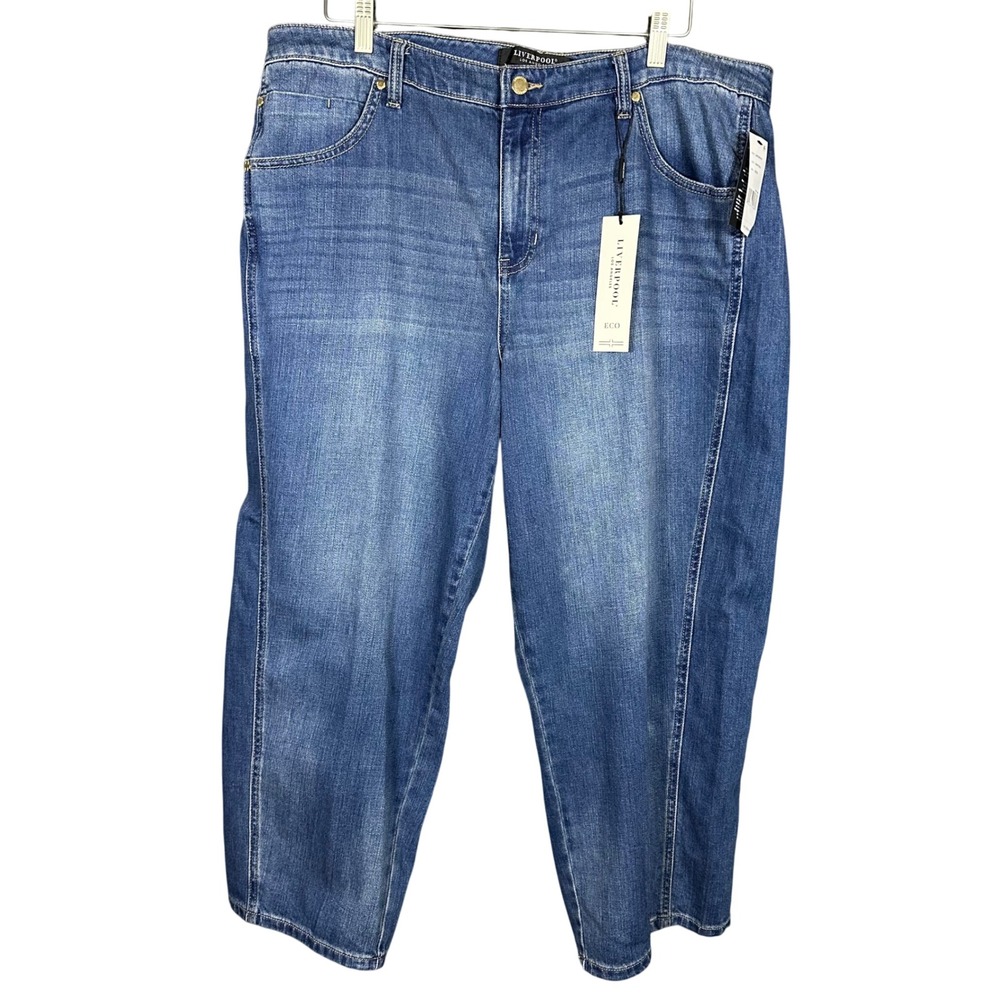 NWT Liverpool LA Barrel Jean Hartzell Wash Women 16 33 Waist Comfortable